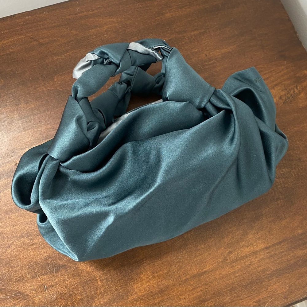 The Row Ascot Two Silk Satin Bag Small in Teal